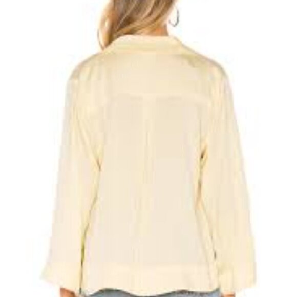 Secular Lab Revolve Button Up Yellow Blouse Shirt - Picture 2 of 14